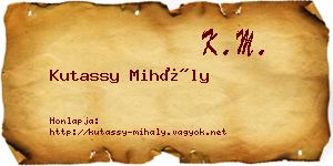 Kutassy Mihály névjegykártya