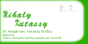 mihaly kutassy business card