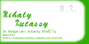 mihaly kutassy business card